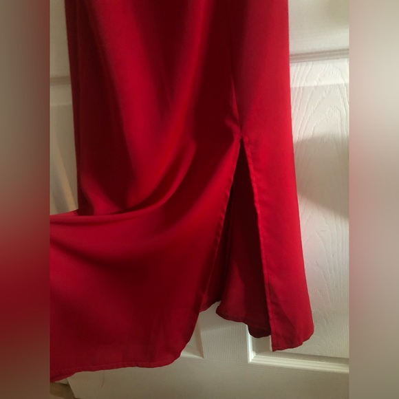 ✨NEW - Sweetheart Neckline Tie Strap Slit Sleeveless Midi Party Cocktail Dress - Picture 8 of 12